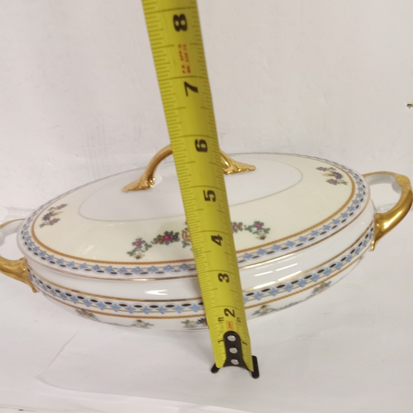 Rare Vintage 2 pc TK Thuny Oval Covered Vegetable Serving Dish Czechoslovakia - Picture 5 of 7